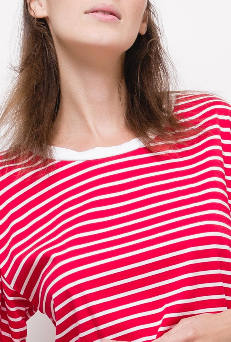 T-shirt marinière à manches courtes MILLARIA rouge