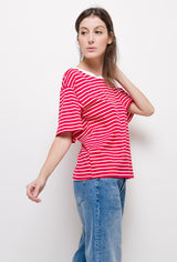 T-shirt marinière à manches courtes MILLARIA rouge