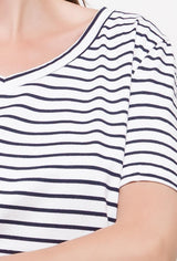 T-shirt marinière à manches courtes PORIA blanc